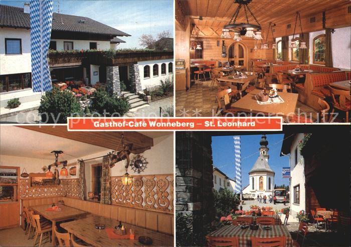 St Leonhard Wonneberg Gasthof und Cafe Wonneberg Blick zur Kirche