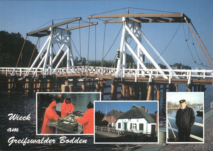 Wieck Greifswald am Bodden Bruecke Fischer Reetdach