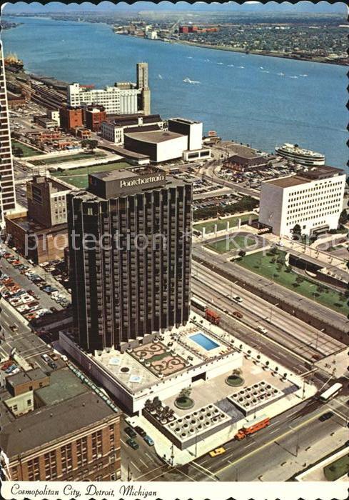 Detroit Michigan Cosmopolitan City Hotel Ponchartrain Detroit River Windsor Onta