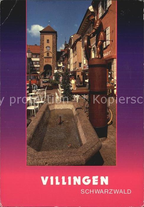 Villingen-Schwenningen Brunnen Torbogen Turm Innenstadt