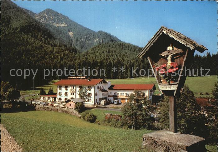 Inzell Traunstein Bayern Gasthaus Schmelz mit Rauschberg
