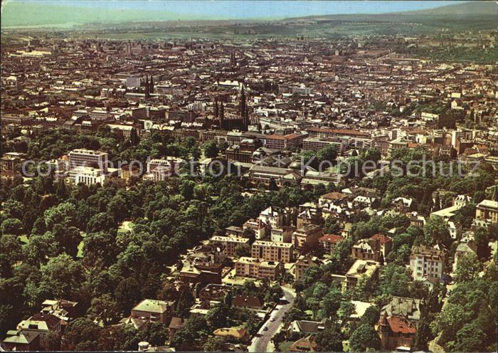 Wiesbaden Fliegeraufnahme mit Kurhaus und Marktkirche