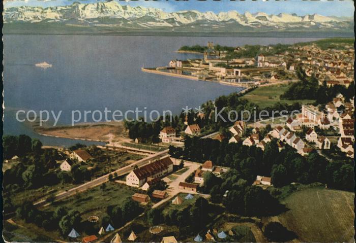 Friedrichshafen Bodensee Jugendherberge Graf Zeppelin mit Zeltplatz Fliegeraufna