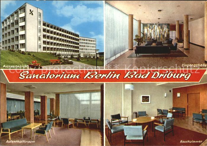 Bad Driburg Sanatorium Berlin Eingangshalle Aufenthaltsraum Raucherzimmer