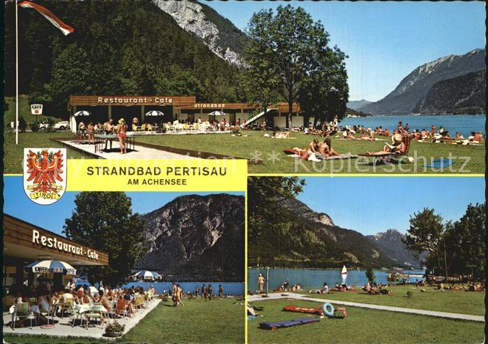 Pertisau Achensee Strandbad Restaurant Cafe Liegewiese