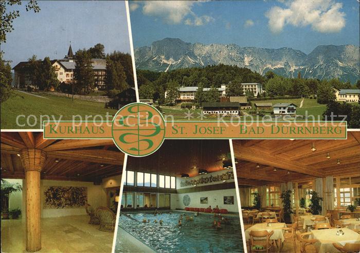 Duerrnberg Hallein Kurhaus St Josef Foyer Hallenbad Gastraum Panorama