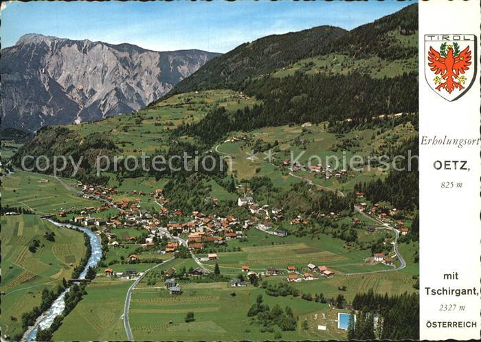 Oetz mit Tschirgant Fliegeraufnahme