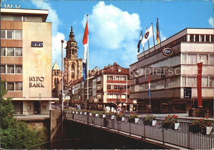 Heilbronn Neckar Teilansicht Hypobank Kirche