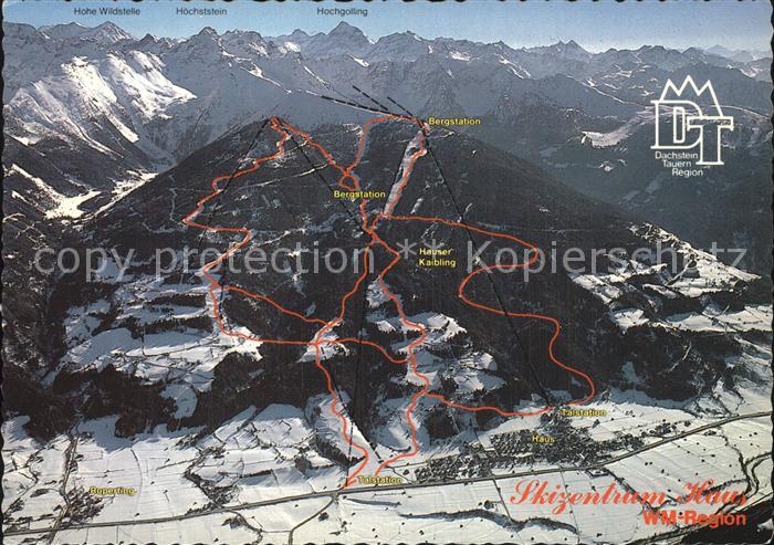 Haus Ennstal Skizentrum Haus mit Skiberg Hauser Kaibling Fliegeraufnahme