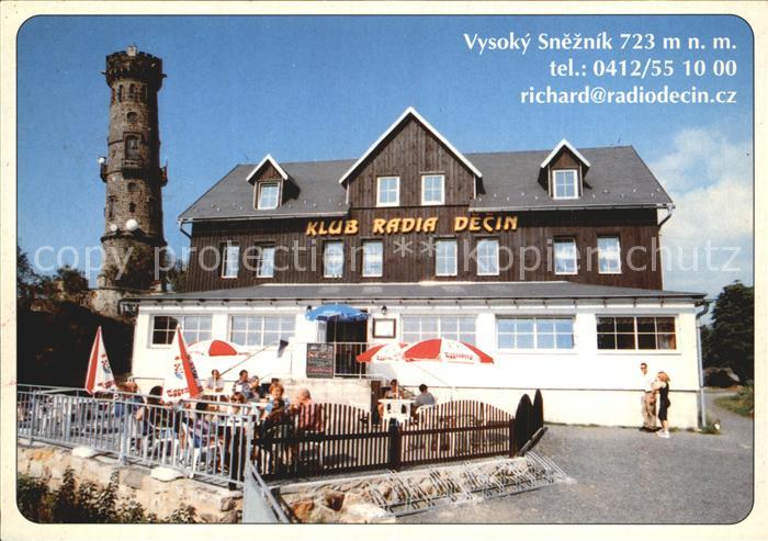 Decinsky Sneznik Hoher Schneeberg Klub Radia Decin Gaststaette Aussichtsturm Kal