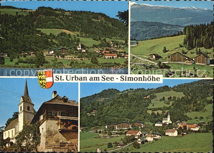St Urban Kaernten Simonhoehe Badesee Kirche Alpenblick
