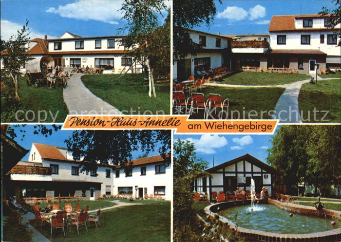 Bad Holzhausen Luebbecke Pension Haus Annelie am Wiehengebirge Garten Brunnen
