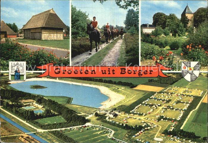 Borger Drenthe Park Turm Scheune Reiten Campingplatz Fliegeraufnahme