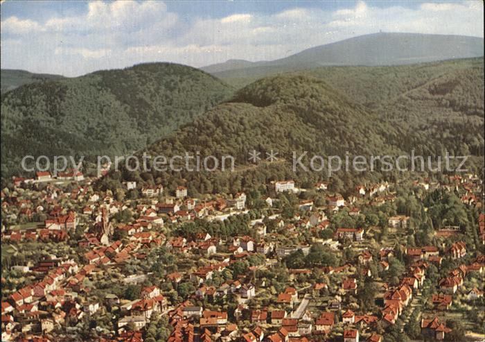 Bad Harzburg mit Burgberg und Brocken Fliegeraufnahme