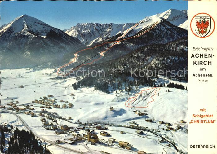 Achenkirch mit Seekarspitze Schigebiet Christlum Fliegeraufname