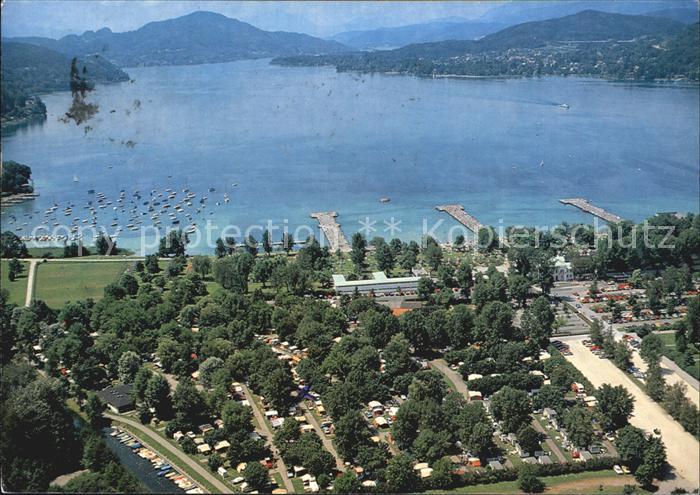 Klagenfurt Woerthersee Strand Camping am Woerther See Fliegeraufnahme