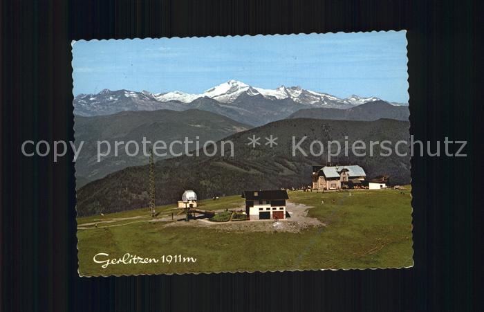 Gerlitzen Stifters Gipfelhaus gegen Hohe Tauern Ankogelgruppe Hochalmspitze