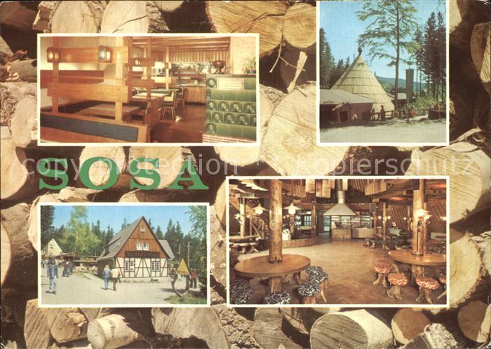 Sosa Erzgebirge Konsum Gaststaetten Koehlerhuette und Meiler Talsperre des Fried