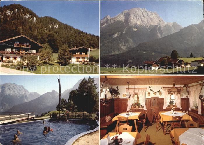 Ramsau Berchtesgaden Alpenpension Cafe Ettlerlehen Swimming Pool Alpenblick