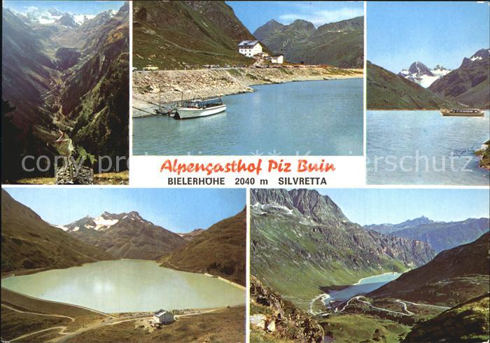 Galtuer Tirol Alpengasthof Piz Buin Bielerhoehe Bergsee Gebirgspanorama Silvrett