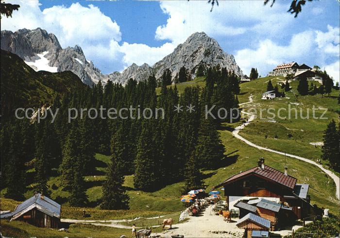 GARMISCH-PARTENKIRCHEN Bayern Am Kreuzeck Kreuzalm Kreuzeckhaus gegen Zugspitze