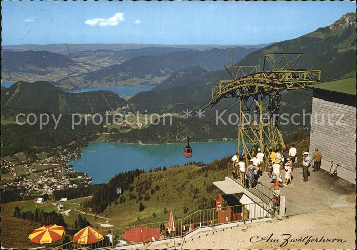 St Gilgen Salzkammergut Panorama Blick von der Bergstation Zwoelferhorn Kabinenb