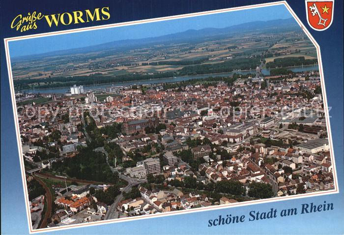 Worms Rhein Fliegeraufnahme