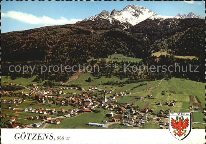 Goetzens Tirol mit Nockspitze und Kalkkoegel Fliegeraufnahme