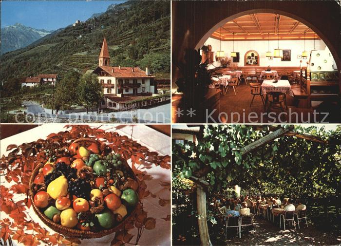 Gratsch Meran Restaurant Cafe Kircher Gartenterrasse Obstschale