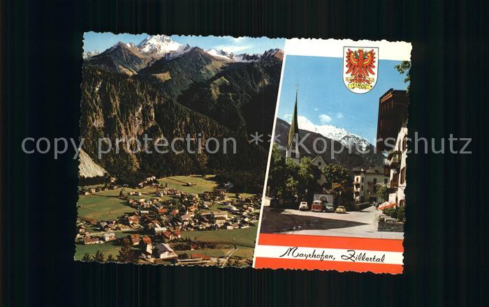 Mayrhofen Zillertal Blick zur Ahornspitze Dorfplatz mit Tristner