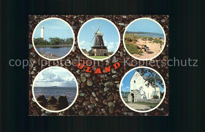 oeland Windmuehle Leuchtturm Kirche Strand