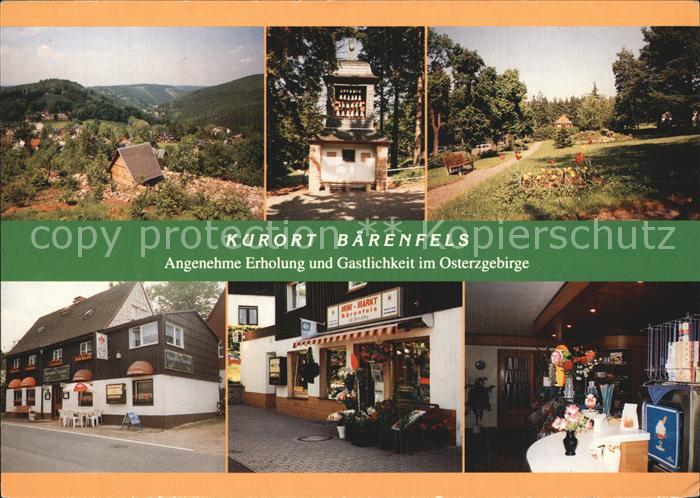 Baerenfels Erzgebirge Glockenspiel Kurpark Bierstuebl Minimarkt