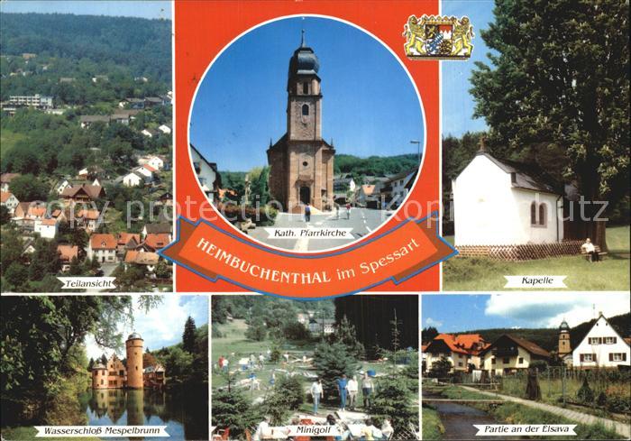 Heimbuchenthal Kapelle Wasserschloss Mespelbrunn Minigolf Partie an der Elsava