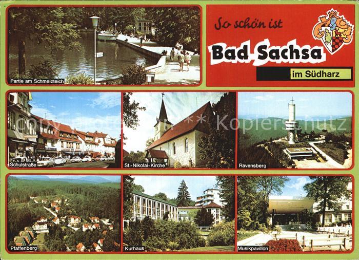 Bad Sachsa Harz Partie am Schmelzteich Schulstrasse Nikolaikirche Ravensberg