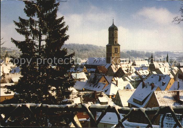 Biberach Riss Altstadtdaecher im Winter