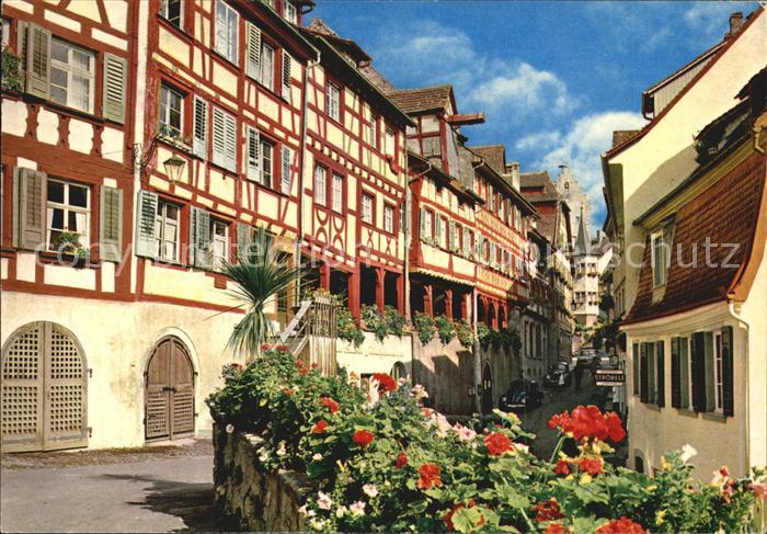 Meersburg Bodensee Fachwerkhaeuser an der Steige