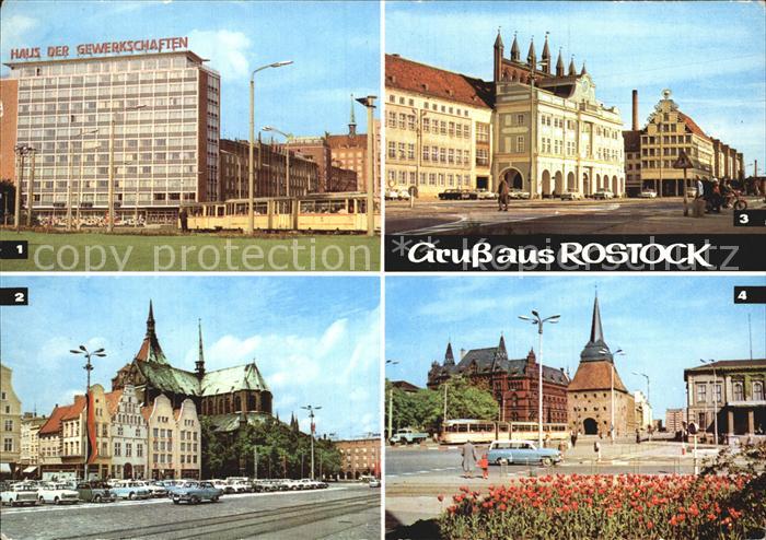 Rostock Rathaus Steintor Marienkirche Haus Sonne