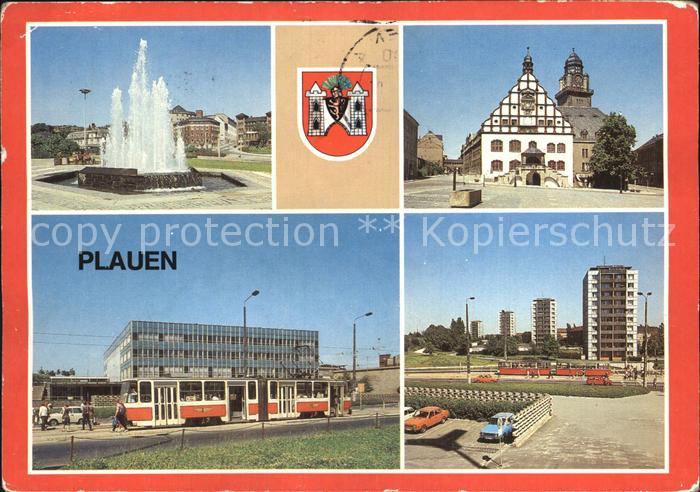 Plauen Vogtland Rathaus Bahnhof Punkthaeuser
