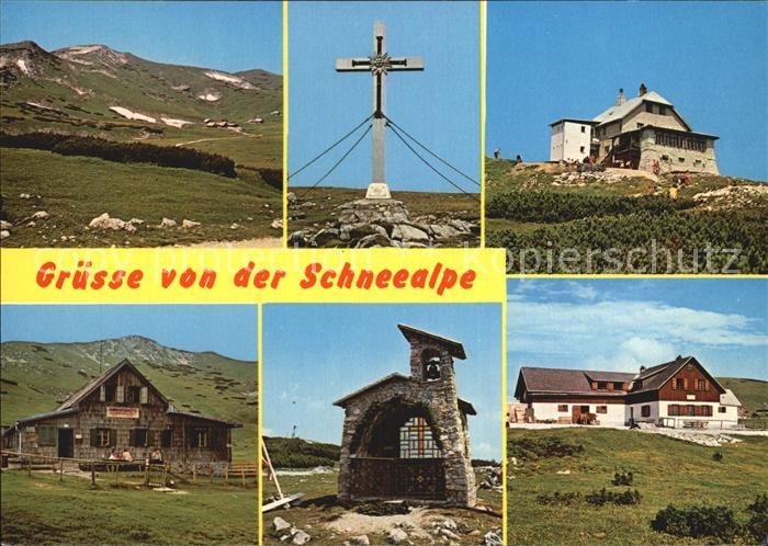 Tirol Region Schneealpe Almboden Gipfelkreuz Rinnhoferhuette Lurgbauerhuette