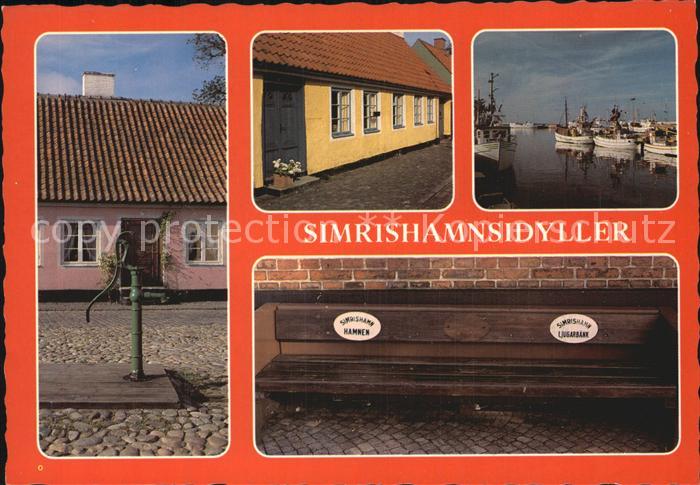 Simrishamn Hafen und typische Haeuser
