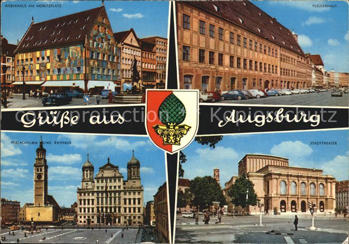 Augsburg Perlachturm Rathaus Stadttheater