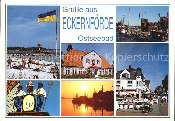 Eckernfoerde Hafen Cafe Strand