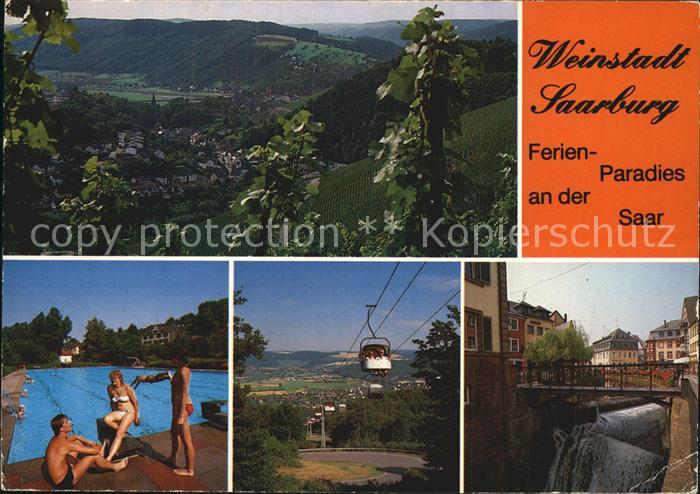 Saarburg Saar Freibad Sessellift Wasserfall Stadtmitte
