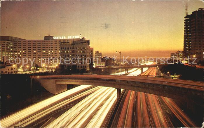 Los Angeles California The Habor Freeway at Dusk