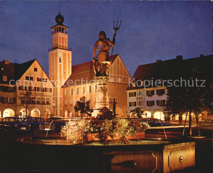 Freudenstadt Marktplatz Rathaus Neptunbrunnen