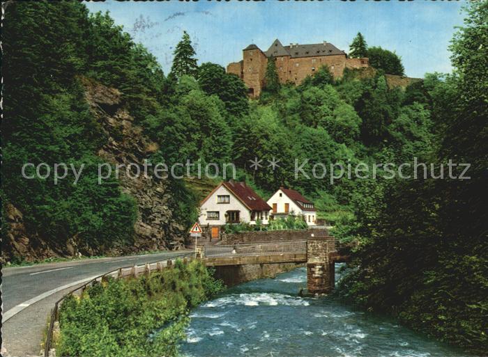 Monschau Montjoie NRW Blick auf Burgau und Jugendherberge