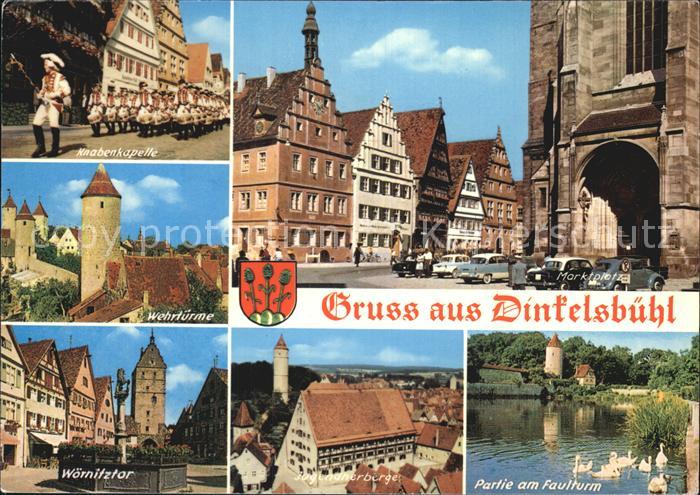 Dinkelsbuehl Marktplatz Knabenkapelle Wehrtuerme Woernitztor artie am Faulturm