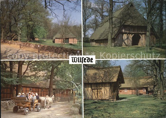 Wilsede Lueneburger Heide Bauernhaeuser Kutsche
