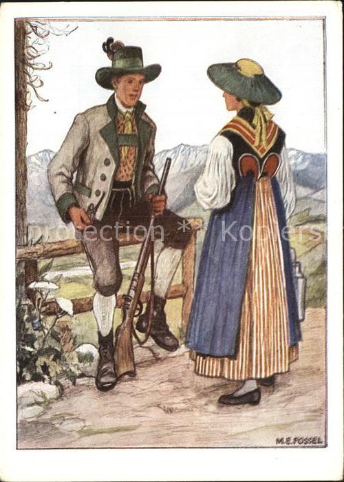Trachten oesterreich Ostmark Kuenstlerkarte M.E. Fossel