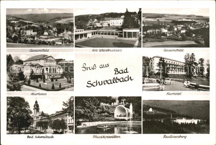 Bad Schwalbach Total Am Weinbrunnen Panorama Kurhaus Kurhotel Musikpavillon Paul